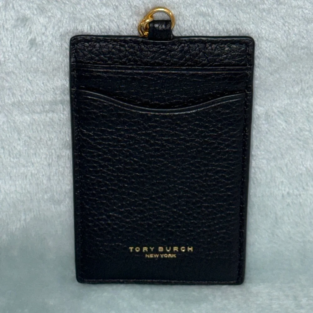Tory Burch Black Pebbled Leather Thea Zip Continental Wallet
